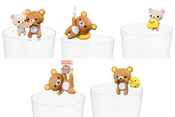 Rilakkuma Kitan Club Putitto San-X Rilakkuma Cup Toy - Blind Box Includes 1 of 5 Collectable Figurines - Hangs on Thin, Flat Edges Vol. 2