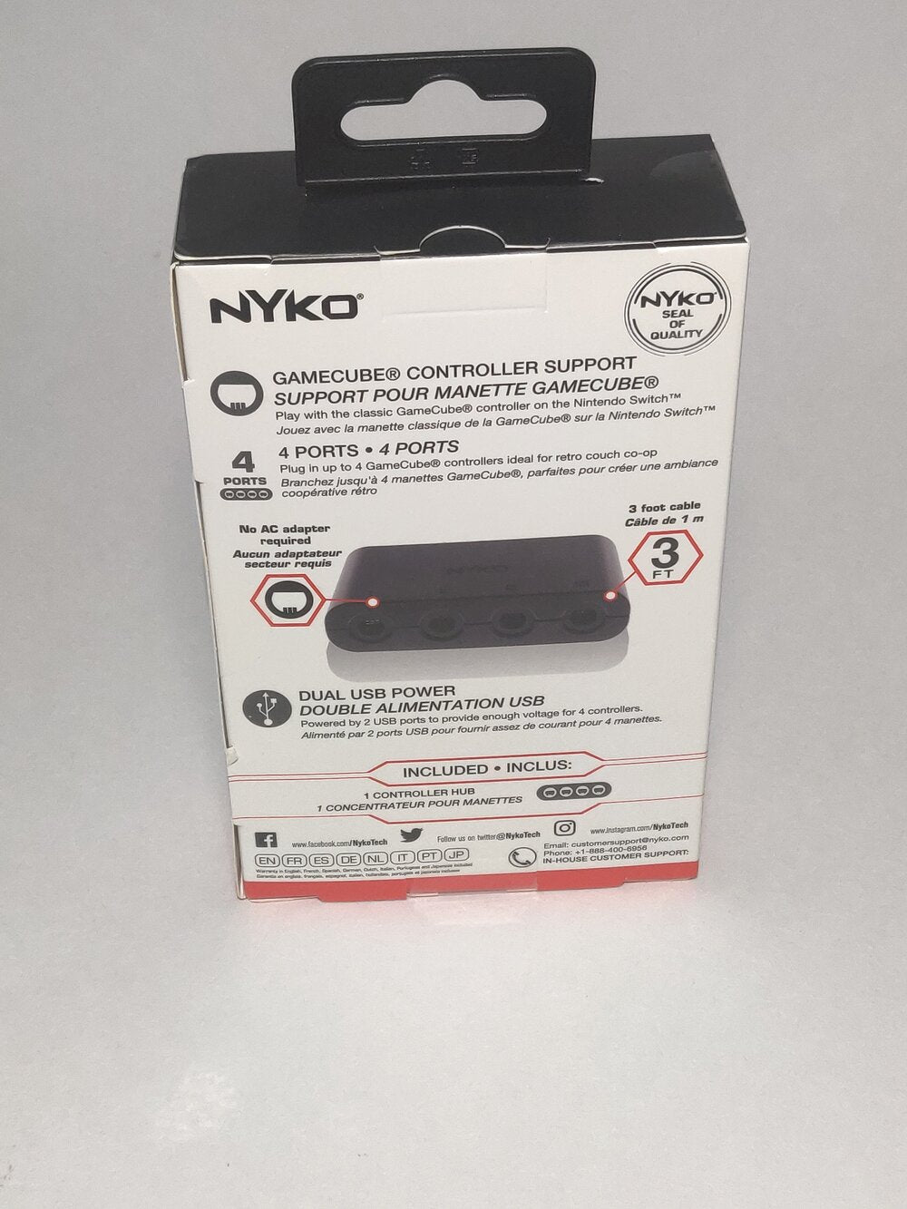 NYKO Retro Controller Hub Gamecube Adapter for Nintendo Switch/PC