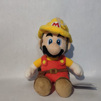 Sanei Super Mario Maker 2 Builder Mario Plush 9.5"