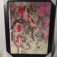 Koi Fish 3D Poster Wall Art Decor Framed Print
