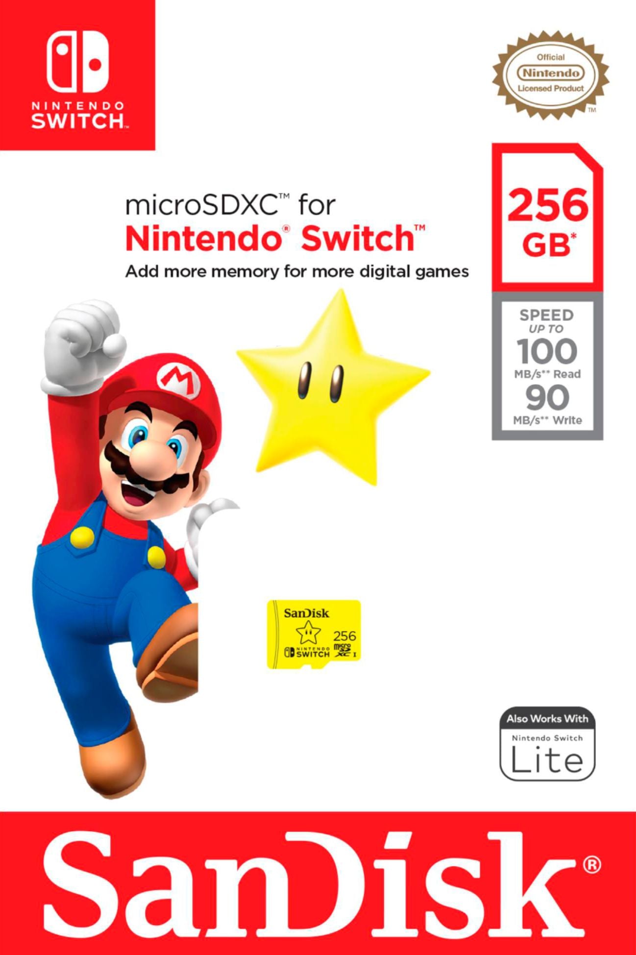 SanDisk 256GB UHS-I microSDXC Memory Card for Nintendo Switch